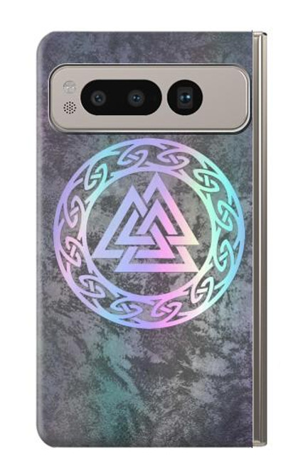 W3833 Valknut Odin Wotans Knot Hrungnir Heart Hard Case and Leather Flip Case For Google Pixel Fold