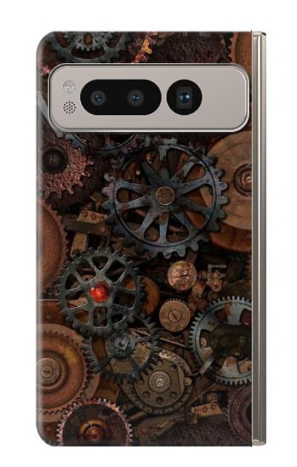 W3884 Steampunk Mechanical Gears Hard Case and Leather Flip Case For Google Pixel Fold