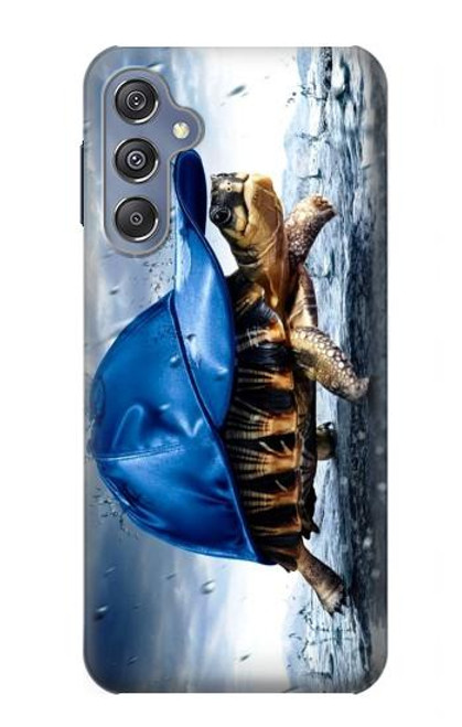 W0084 Turtle in the Rain Hard Case and Leather Flip Case For Samsung Galaxy M34 5G