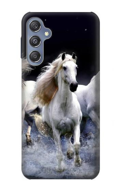 W0246 White Horse Hard Case and Leather Flip Case For Samsung Galaxy M34 5G