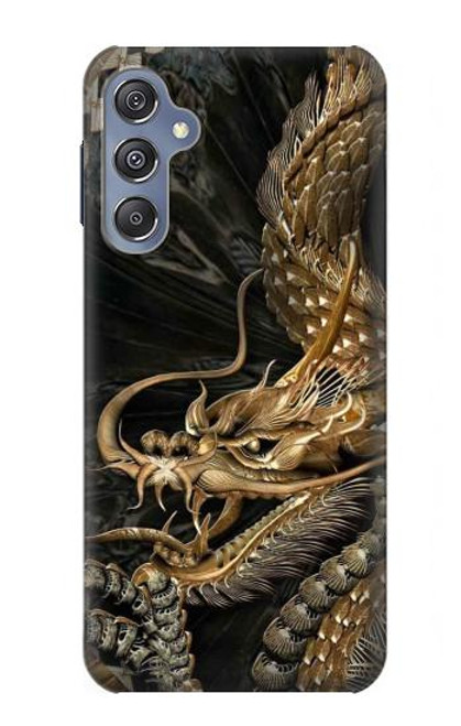 W0426 Gold Dragon Hard Case and Leather Flip Case For Samsung Galaxy M34 5G