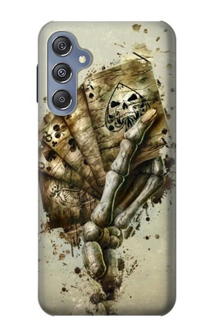 W0550 Skull Card Poker Hard Case and Leather Flip Case For Samsung Galaxy M34 5G