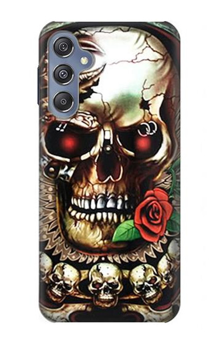 W0753 Skull Wing Rose Punk Hard Case and Leather Flip Case For Samsung Galaxy M34 5G
