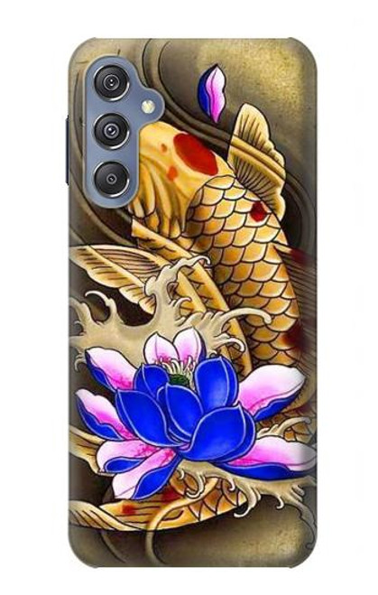 W1604 Carp Koi Fish Japanese Tattoo Hard Case and Leather Flip Case For Samsung Galaxy M34 5G