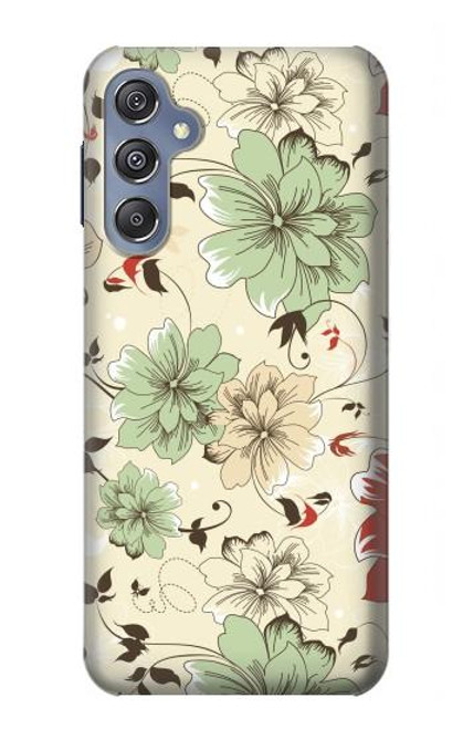 W2179 Flower Floral Vintage Art Pattern Hard Case and Leather Flip Case For Samsung Galaxy M34 5G