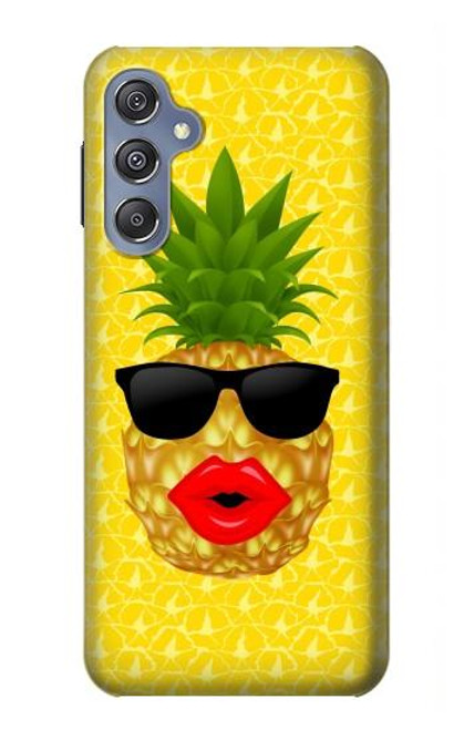 W2443 Funny Pineapple Sunglasses Kiss Hard Case and Leather Flip Case For Samsung Galaxy M34 5G