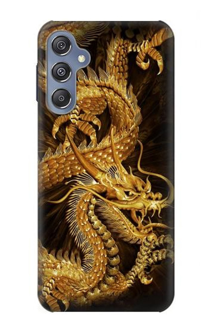 W2804 Chinese Gold Dragon Printed Hard Case and Leather Flip Case For Samsung Galaxy M34 5G