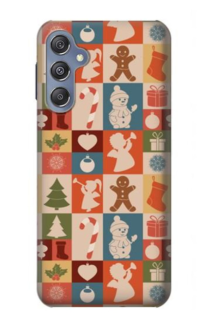 W2854 Cute Xmas Pattern Hard Case and Leather Flip Case For Samsung Galaxy M34 5G