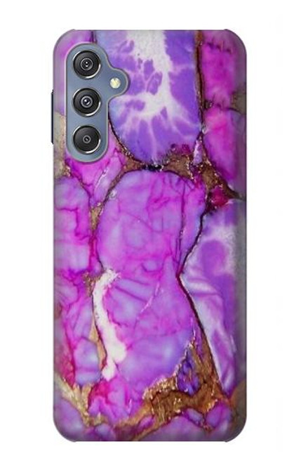 W2907 Purple Turquoise Stone Hard Case and Leather Flip Case For Samsung Galaxy M34 5G