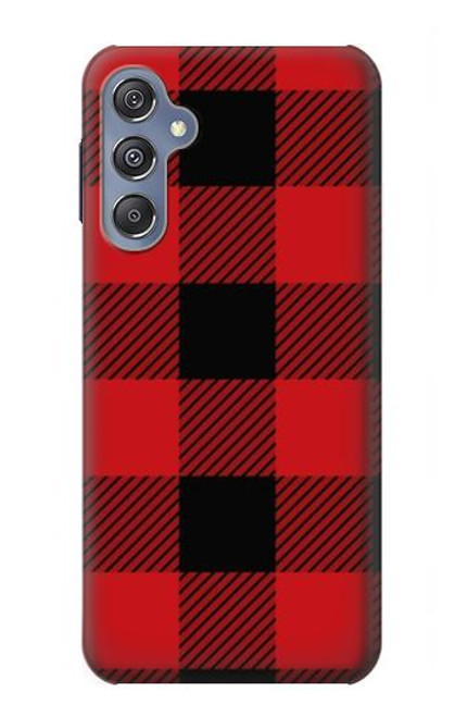 W2931 Red Buffalo Check Pattern Hard Case and Leather Flip Case For Samsung Galaxy M34 5G