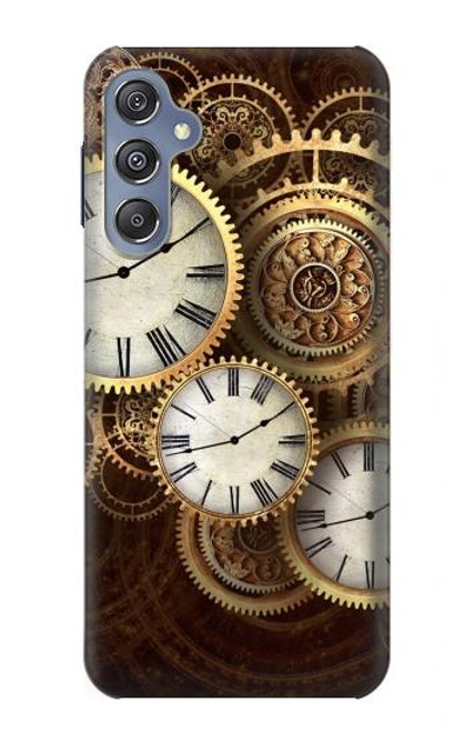 W3172 Gold Clock Live Hard Case and Leather Flip Case For Samsung Galaxy M34 5G