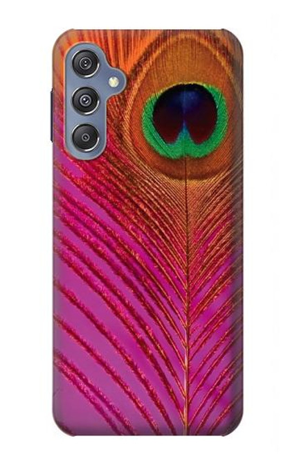 W3201 Pink Peacock Feather Hard Case and Leather Flip Case For Samsung Galaxy M34 5G