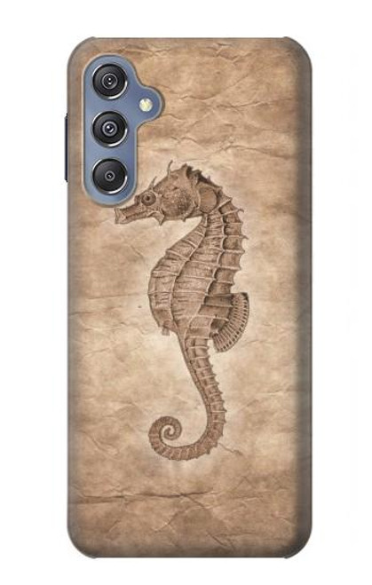 W3214 Seahorse Skeleton Fossil Hard Case and Leather Flip Case For Samsung Galaxy M34 5G