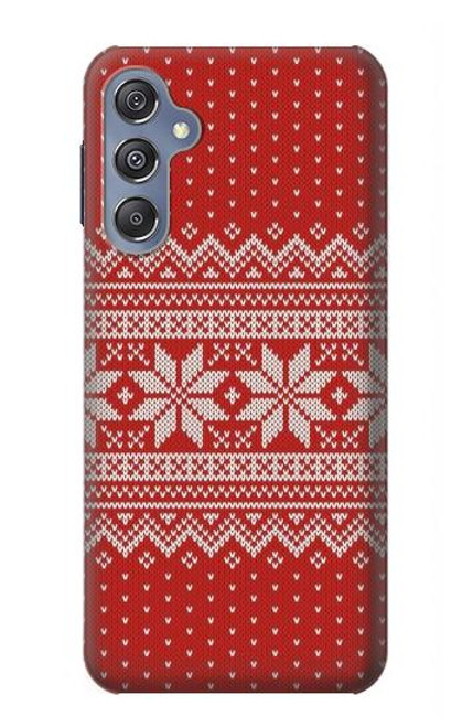 W3384 Winter Seamless Knitting Pattern Hard Case and Leather Flip Case For Samsung Galaxy M34 5G