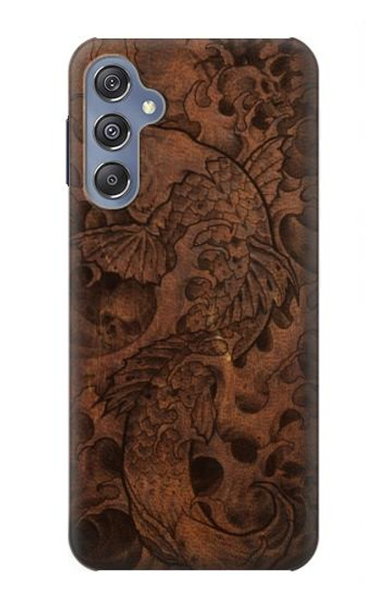 W3405 Fish Tattoo Leather Graphic Print Hard Case and Leather Flip Case For Samsung Galaxy M34 5G