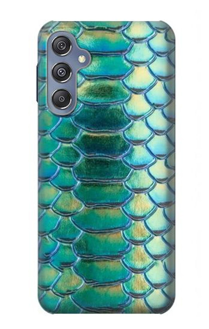 W3414 Green Snake Scale Graphic Print Hard Case and Leather Flip Case For Samsung Galaxy M34 5G