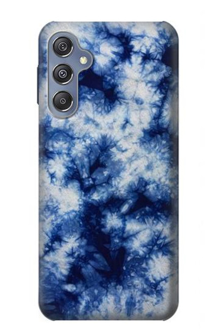 W3439 Fabric Indigo Tie Dye Hard Case and Leather Flip Case For Samsung Galaxy M34 5G