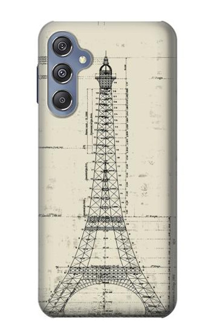 W3474 Eiffel Architectural Drawing Hard Case and Leather Flip Case For Samsung Galaxy M34 5G
