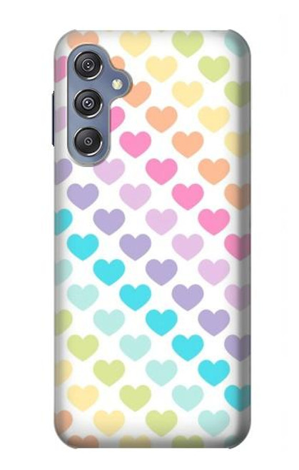 W3499 Colorful Heart Pattern Hard Case and Leather Flip Case For Samsung Galaxy M34 5G