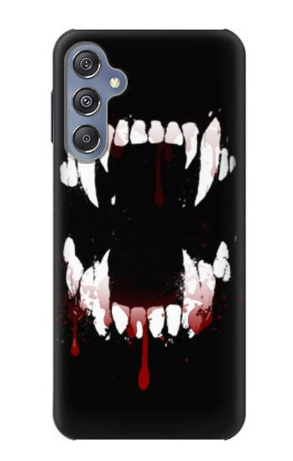 W3527 Vampire Teeth Bloodstain Hard Case and Leather Flip Case For Samsung Galaxy M34 5G