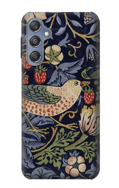 W3791 William Morris Strawberry Thief Fabric Hard Case and Leather Flip Case For Samsung Galaxy M34 5G