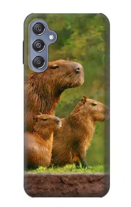 W3917 Capybara Family Giant Guinea Pig Hard Case and Leather Flip Case For Samsung Galaxy M34 5G