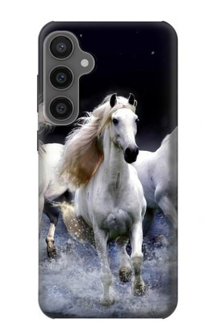 W0246 White Horse Hard Case and Leather Flip Case For Samsung Galaxy S23 FE