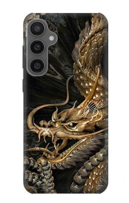 W0426 Gold Dragon Hard Case and Leather Flip Case For Samsung Galaxy S23 FE