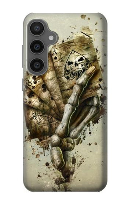 W0550 Skull Card Poker Hard Case and Leather Flip Case For Samsung Galaxy S23 FE