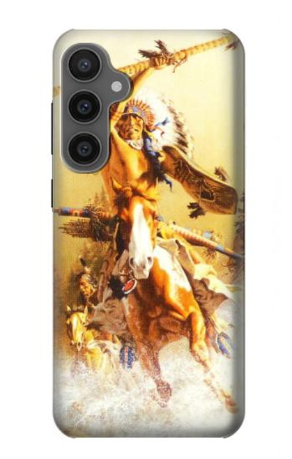 W1087 Red Indian Warrior Hard Case and Leather Flip Case For Samsung Galaxy S23 FE