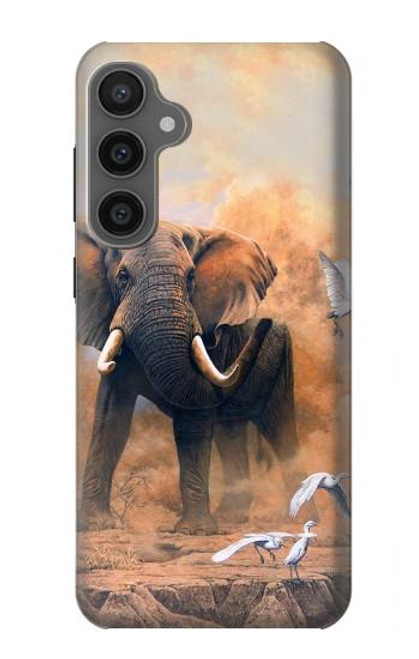 W1292 Dusty Elephant Egrets Hard Case and Leather Flip Case For Samsung Galaxy S23 FE