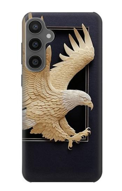 W1383 Paper Sculpture Eagle Hard Case and Leather Flip Case For Samsung Galaxy S23 FE