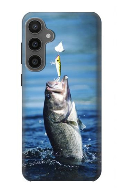 W1594 Bass Fishing Hard Case and Leather Flip Case For Samsung Galaxy S23 FE