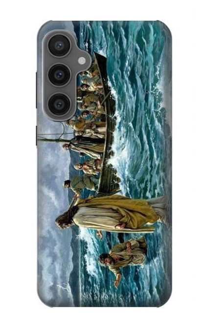 W1722 Jesus Walk on The Sea Hard Case and Leather Flip Case For Samsung Galaxy S23 FE