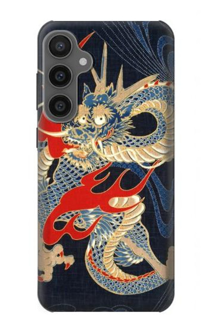 W2073 Japan Dragon Art Hard Case and Leather Flip Case For Samsung Galaxy S23 FE