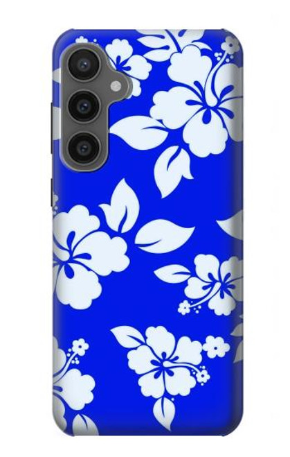 W2244 Hawaiian Hibiscus Blue Pattern Hard Case and Leather Flip Case For Samsung Galaxy S23 FE