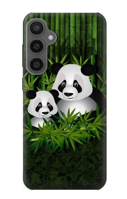 W2441 Panda Family Bamboo Forest Hard Case and Leather Flip Case For Samsung Galaxy S23 FE