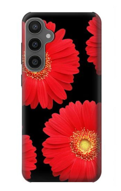 W2478 Red Daisy flower Hard Case and Leather Flip Case For Samsung Galaxy S23 FE