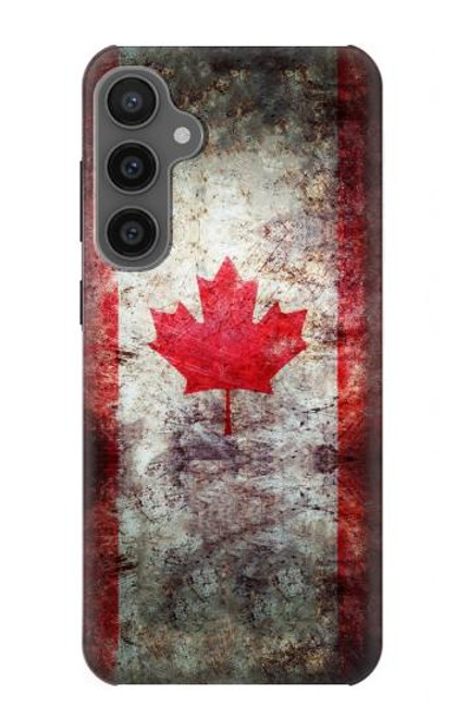 W2490 Canada Maple Leaf Flag Texture Hard Case and Leather Flip Case For Samsung Galaxy S23 FE