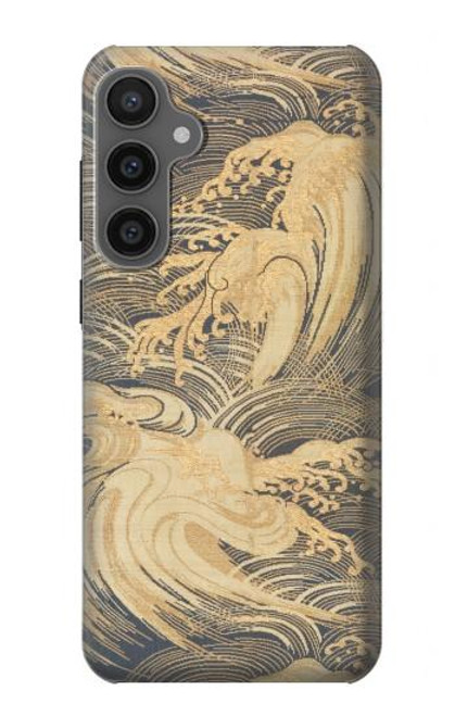 W2680 Japan Art Obi With Stylized Waves Hard Case and Leather Flip Case For Samsung Galaxy S23 FE