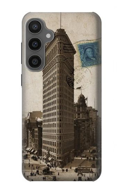 W2832 New York 1903 Flatiron Building Postcard Hard Case and Leather Flip Case For Samsung Galaxy S23 FE