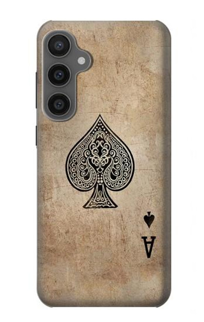 W2928 Vintage Spades Ace Card Hard Case and Leather Flip Case For Samsung Galaxy S23 FE