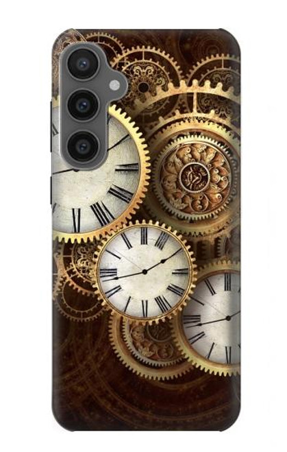 W3172 Gold Clock Live Hard Case and Leather Flip Case For Samsung Galaxy S23 FE