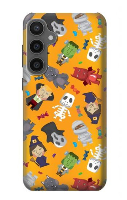 W3275 Cute Halloween Cartoon Pattern Hard Case and Leather Flip Case For Samsung Galaxy S23 FE