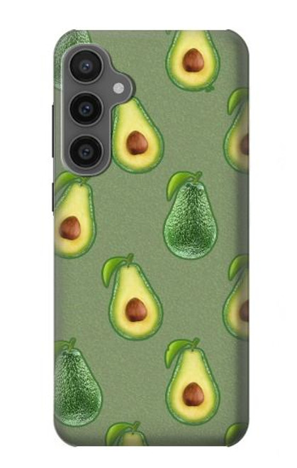 W3285 Avocado Fruit Pattern Hard Case and Leather Flip Case For Samsung Galaxy S23 FE