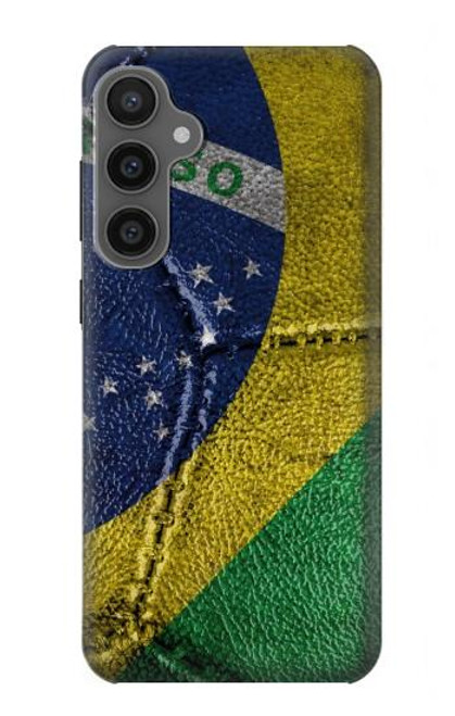 W3297 Brazil Flag Vintage Football Graphic Hard Case and Leather Flip Case For Samsung Galaxy S23 FE