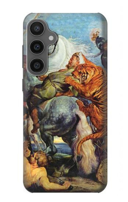 W3331 Peter Paul Rubens Tiger und Lowenjagd Hard Case and Leather Flip Case For Samsung Galaxy S23 FE