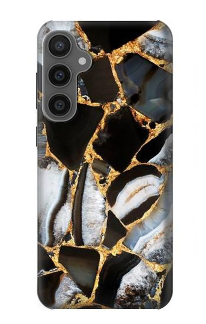 W3419 Gold Marble Graphic Print Hard Case and Leather Flip Case For Samsung Galaxy S23 FE