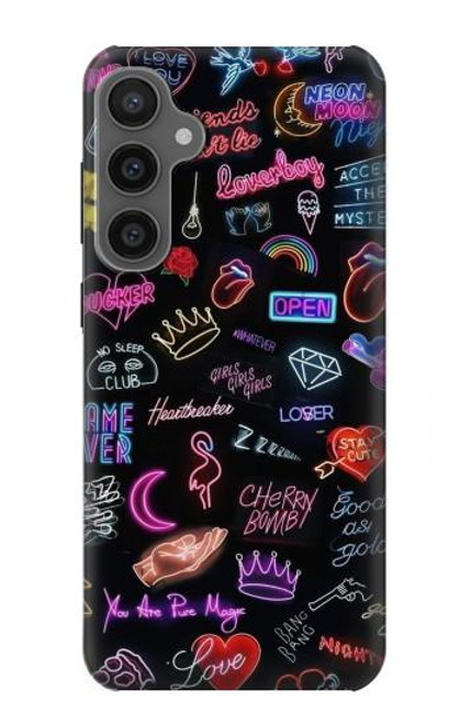 W3433 Vintage Neon Graphic Hard Case and Leather Flip Case For Samsung Galaxy S23 FE