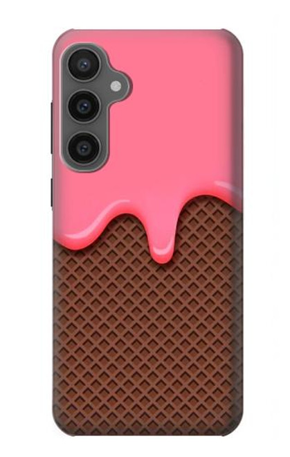 W3754 Strawberry Ice Cream Cone Hard Case and Leather Flip Case For Samsung Galaxy S23 FE